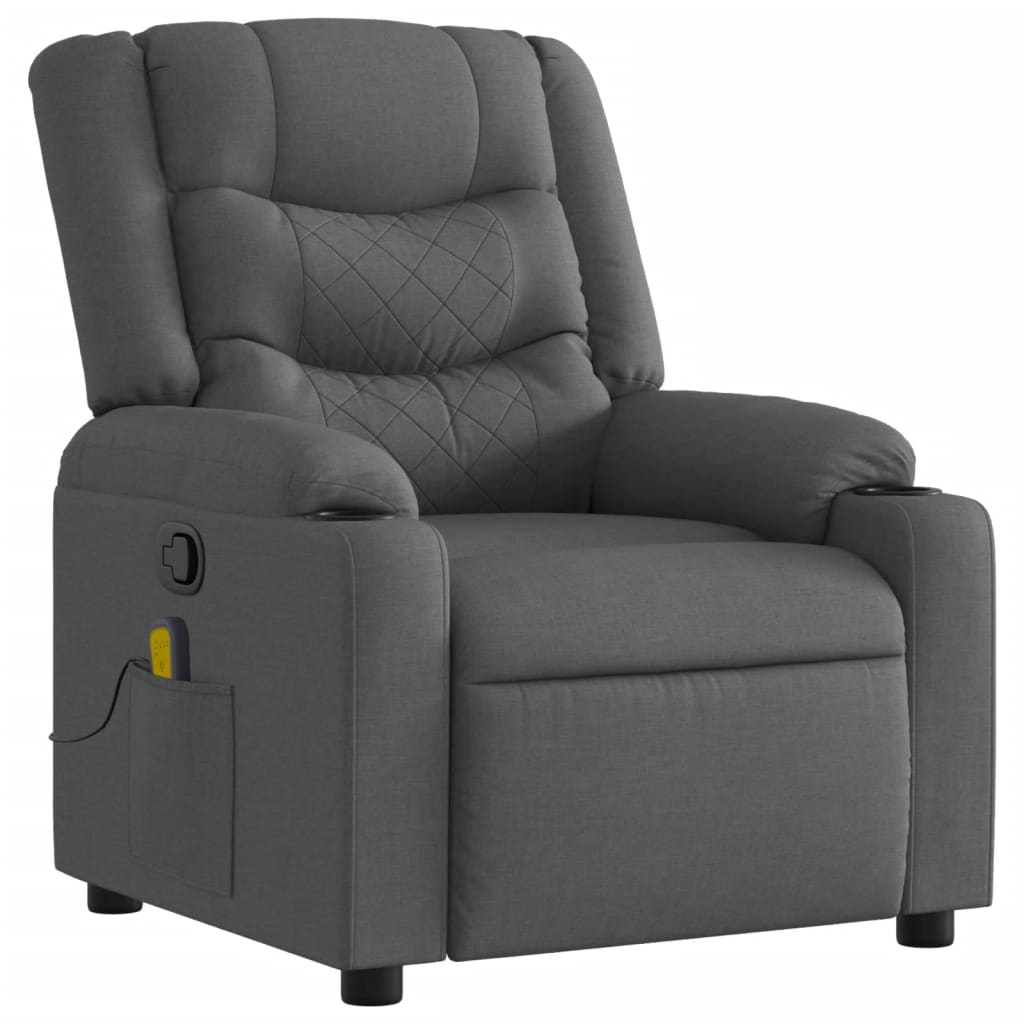 Massagestoel in donkergrijze stof is nu te koop bij PeponiXL, paradijselijk wonen!