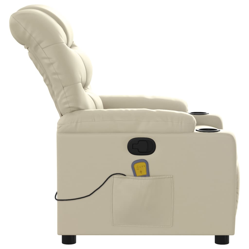 Massagestoel van kunstleer in crèmekleur is nu te koop bij PeponiXL, paradijselijk wonen!