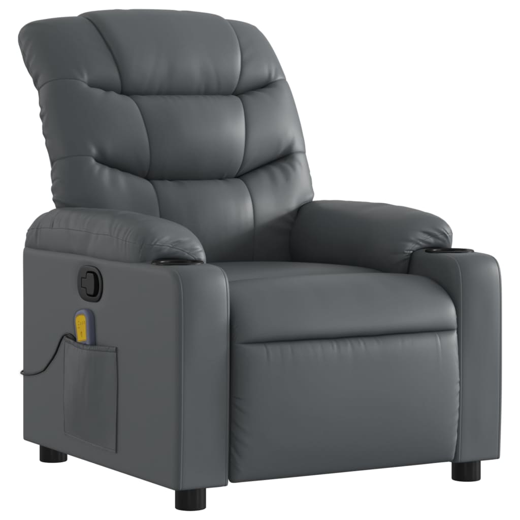 Massagestoel van grijs kunstleer is nu te koop bij PeponiXL, paradijselijk wonen!