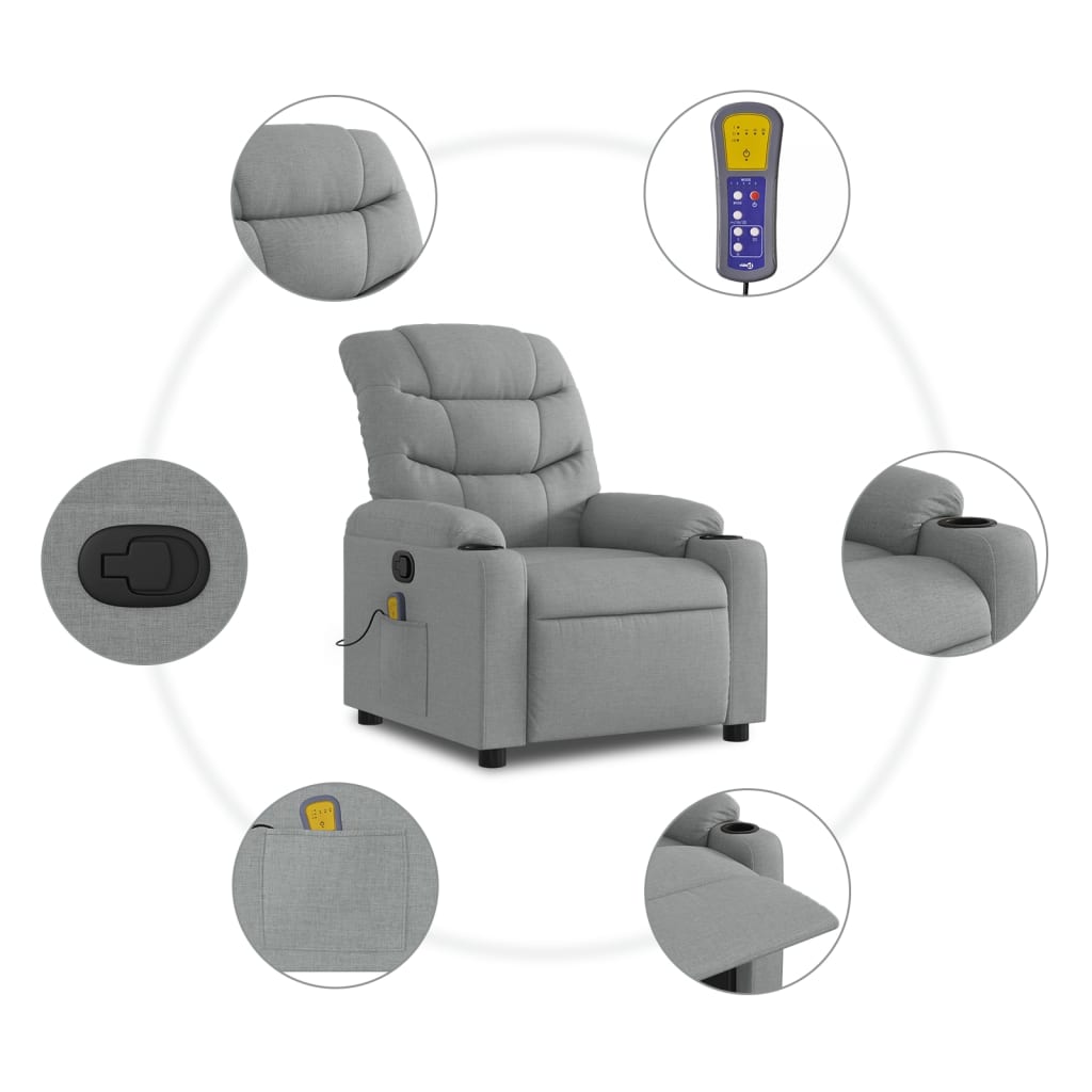 Massagestoel met lichtgrijze stof is nu te koop bij PeponiXL, paradijselijk wonen!