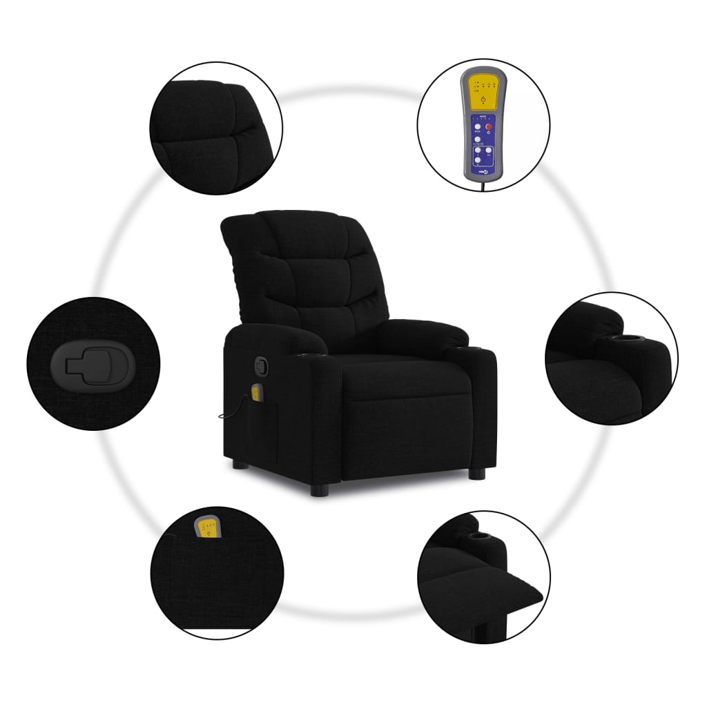 Massagestoel met zwarte stof is nu te koop bij PeponiXL, paradijselijk wonen!
