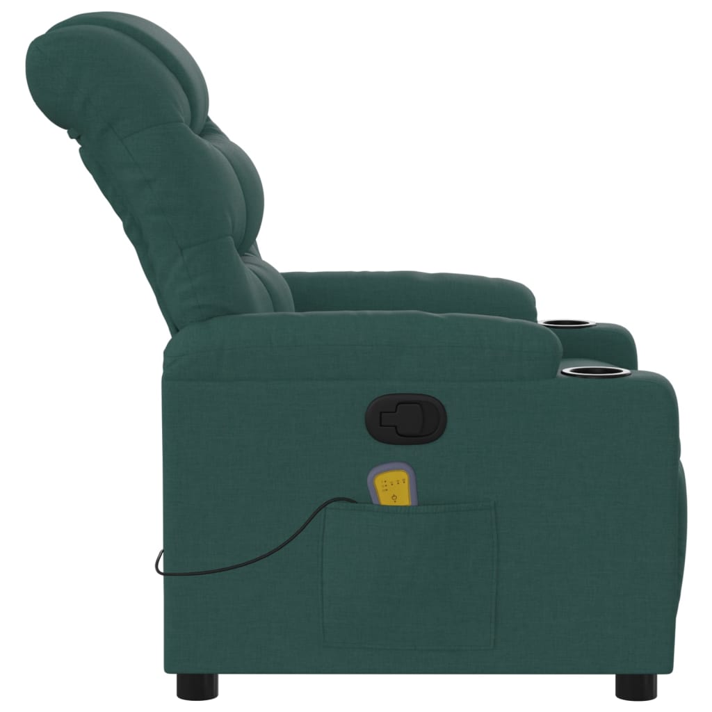 Massagestoel met donkergroene stof is nu te koop bij PeponiXL, paradijselijk wonen!