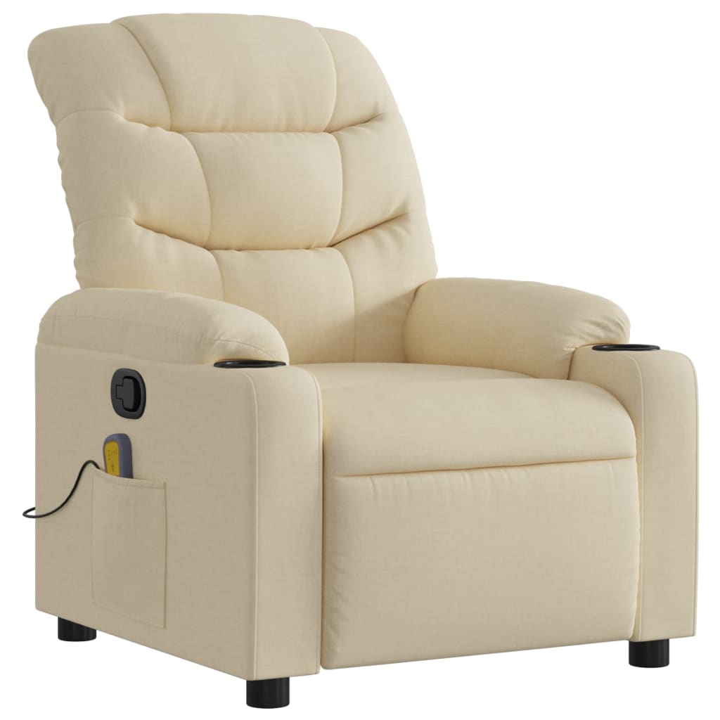 Massagestoel met crèmekleurige stof is nu te koop bij PeponiXL, paradijselijk wonen!
