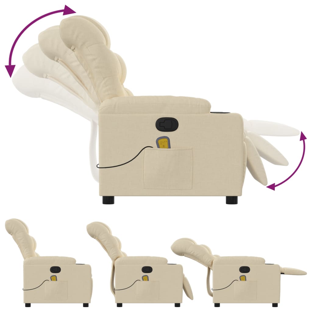 Massagestoel met crèmekleurige stof is nu te koop bij PeponiXL, paradijselijk wonen!