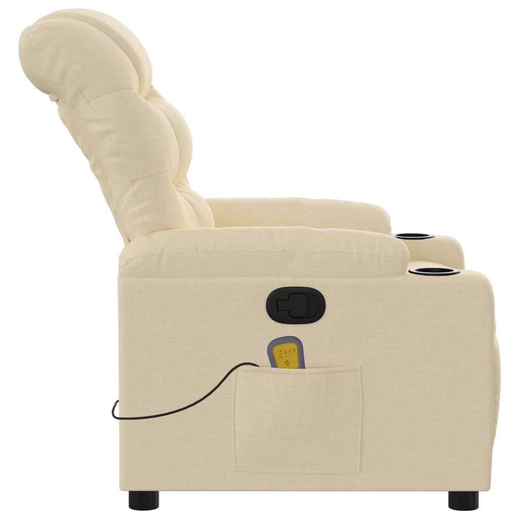 Massagestoel met crèmekleurige stof is nu te koop bij PeponiXL, paradijselijk wonen!