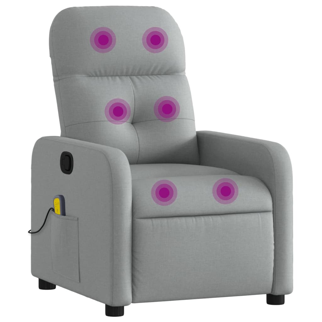 Massagestoel met lichtgrijze stof is nu te koop bij PeponiXL, paradijselijk wonen!