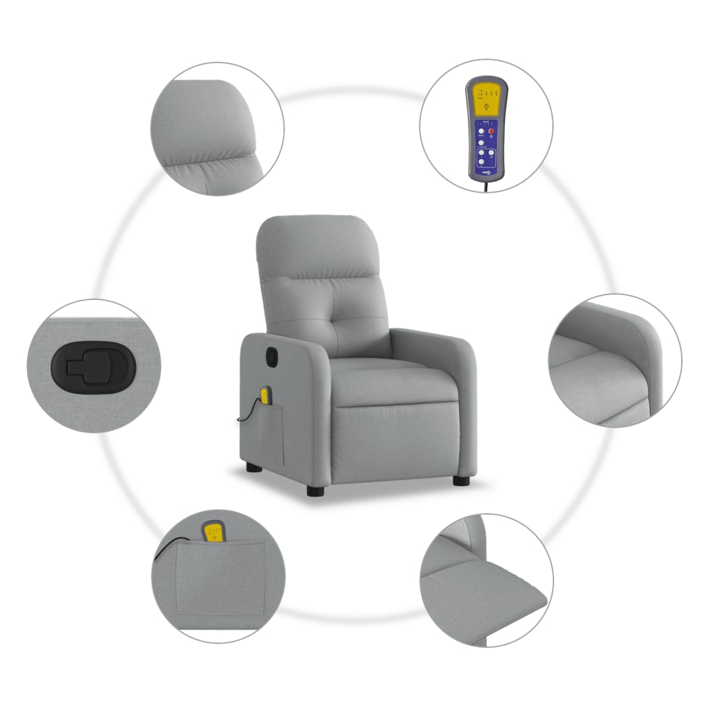Massagestoel met lichtgrijze stof is nu te koop bij PeponiXL, paradijselijk wonen!