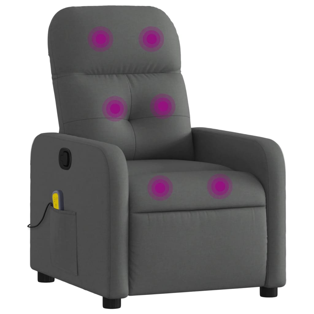 Massagestoel in donkergrijze stof is nu te koop bij PeponiXL, paradijselijk wonen!