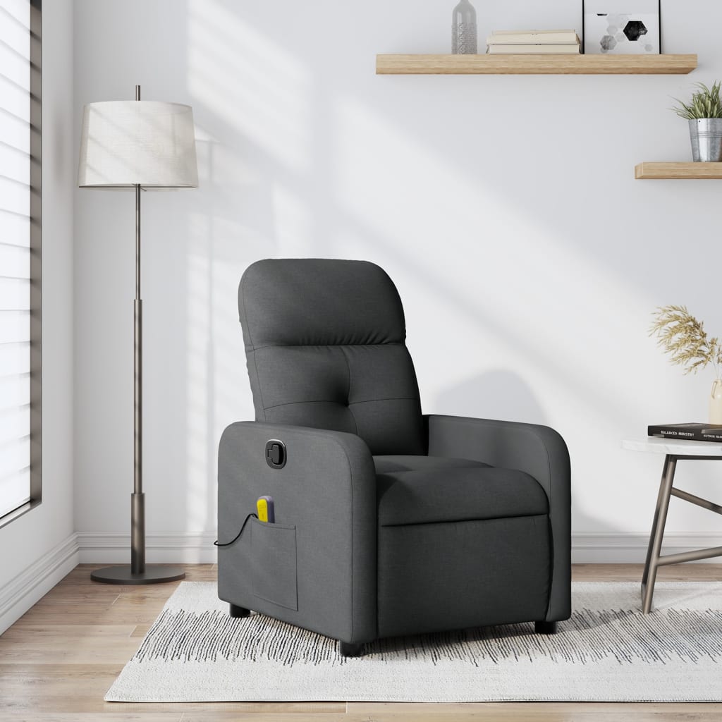Massagestoel in donkergrijze stof is nu te koop bij PeponiXL, paradijselijk wonen!