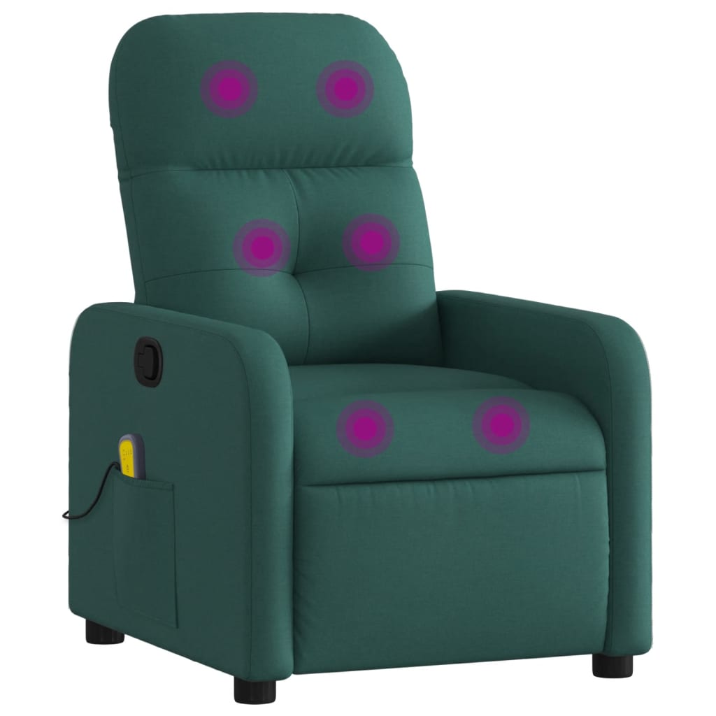 Massagestoel met donkergroene stof is nu te koop bij PeponiXL, paradijselijk wonen!