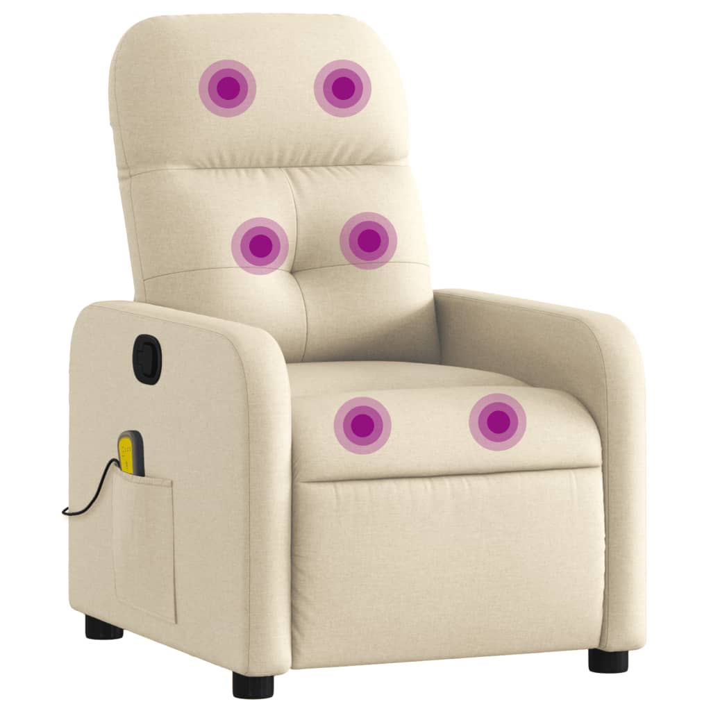 Massagestoel met crèmekleurige stof is nu te koop bij PeponiXL, paradijselijk wonen!
