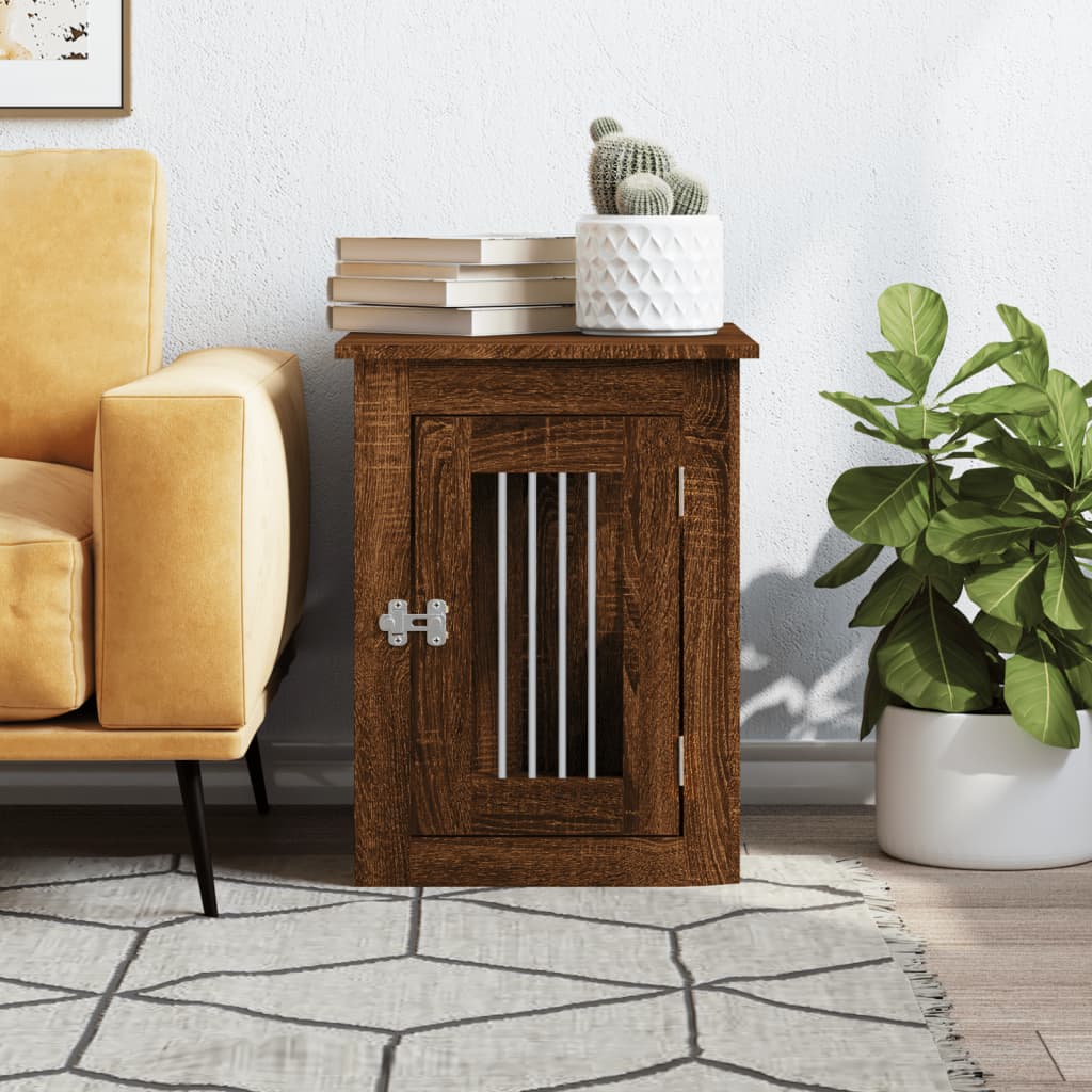 Hondenbench 45x62x59 cm bewerkt hout bruin eikenkleur is nu te koop bij PeponiXL, paradijselijk wonen!