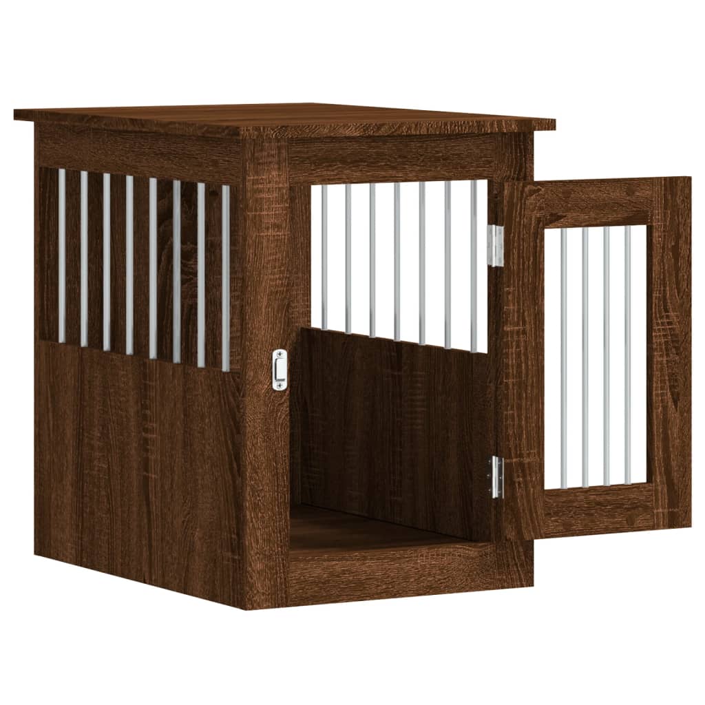 Hondenbench 45x62x59 cm bewerkt hout bruin eikenkleur is nu te koop bij PeponiXL, paradijselijk wonen!