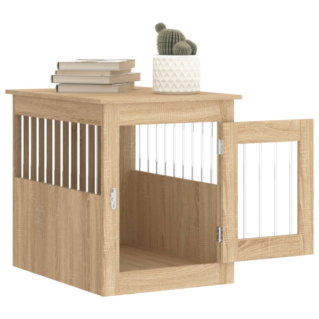 Hondenbench 55x75x65 cm bewerkt hout sonoma eikenkleurig is nu te koop bij PeponiXL, paradijselijk wonen!