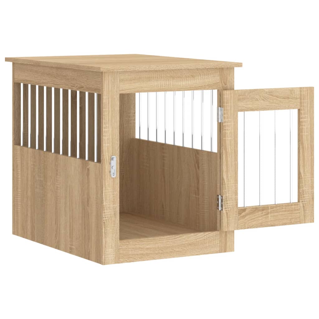 Hondenbench 55x75x65 cm bewerkt hout sonoma eikenkleurig is nu te koop bij PeponiXL, paradijselijk wonen!