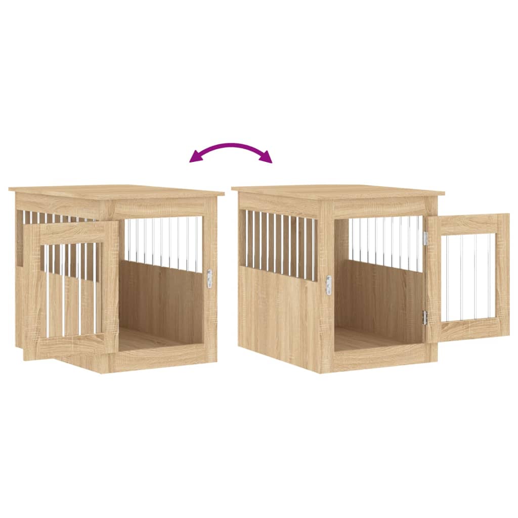 Hondenbench 55x75x65 cm bewerkt hout sonoma eikenkleurig is nu te koop bij PeponiXL, paradijselijk wonen!