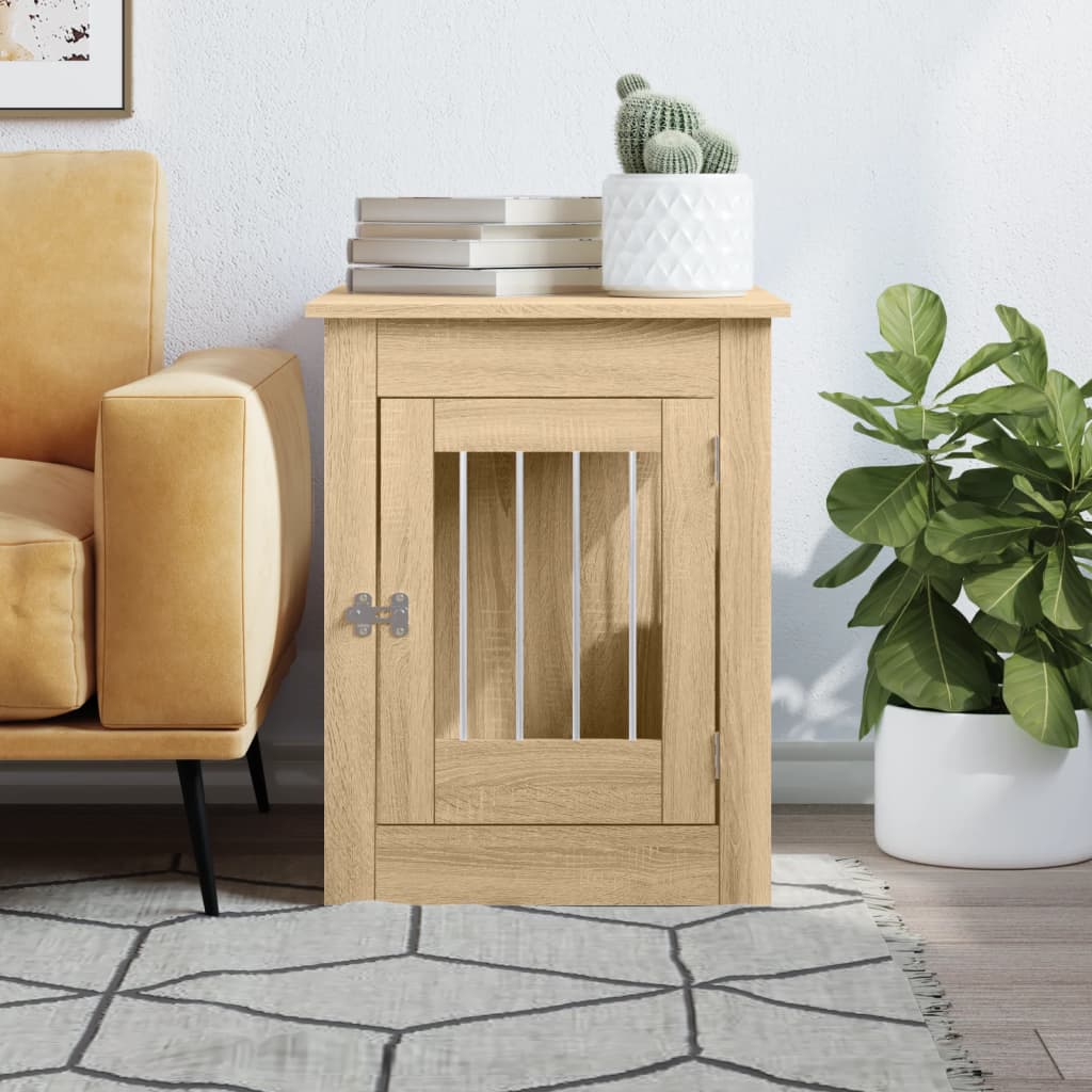 Hondenbench 55 x 80 x 68 cm bewerkt hout sonoma eikenkleurig is nu te koop bij PeponiXL, paradijselijk wonen!