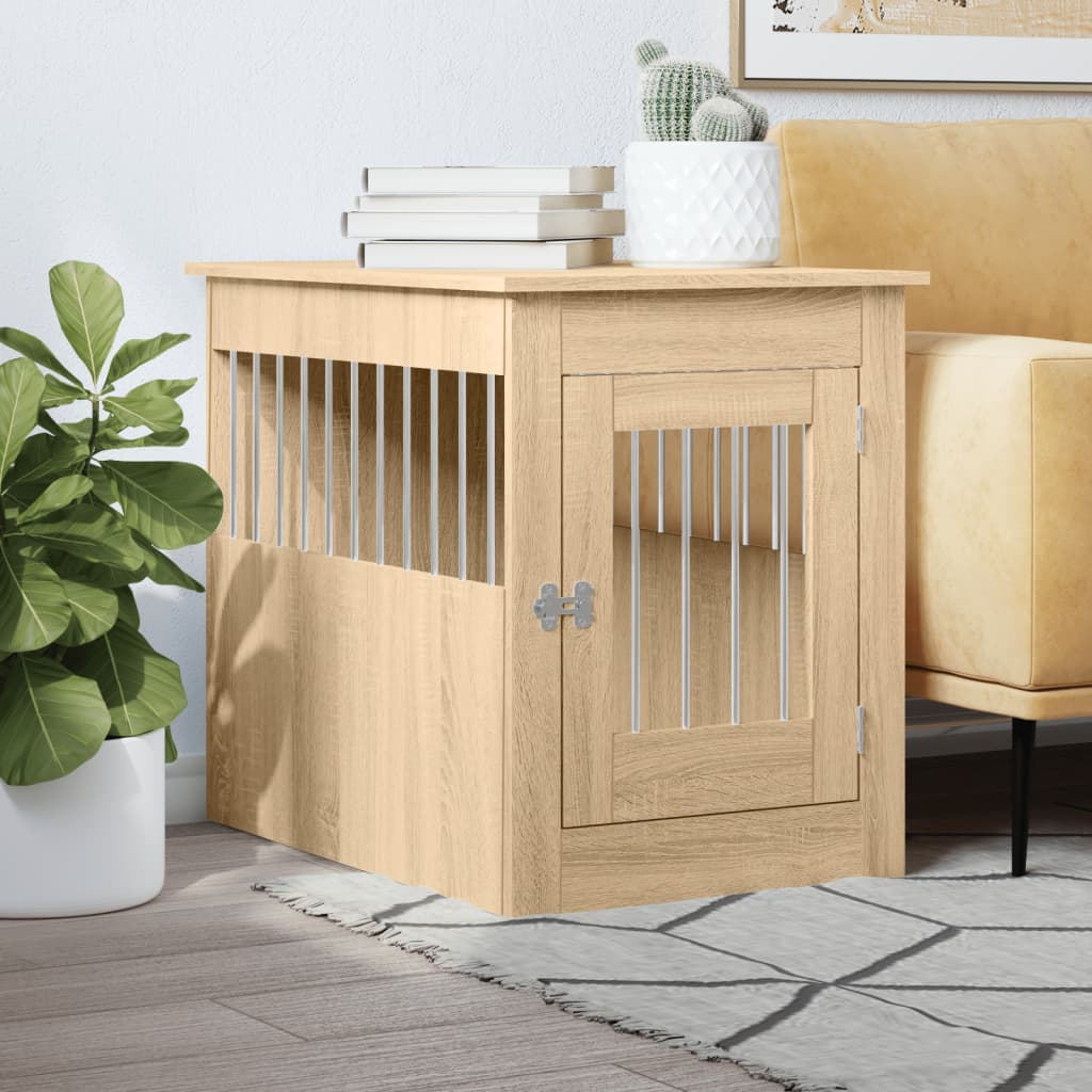 Hondenbench 55 x 80 x 68 cm bewerkt hout sonoma eikenkleurig is nu te koop bij PeponiXL, paradijselijk wonen!
