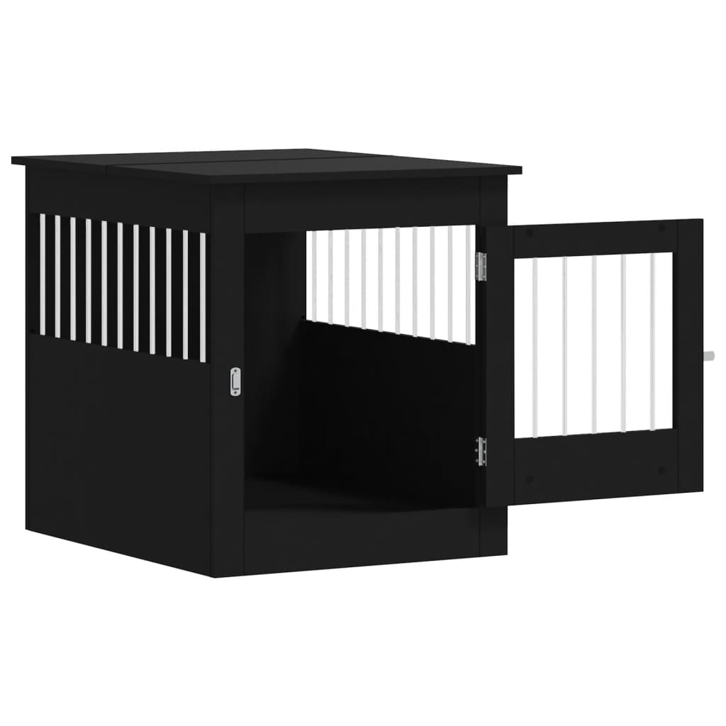 Hondenbench 64,5x80x71 cm bewerkt hout zwart is nu te koop bij PeponiXL, paradijselijk wonen!