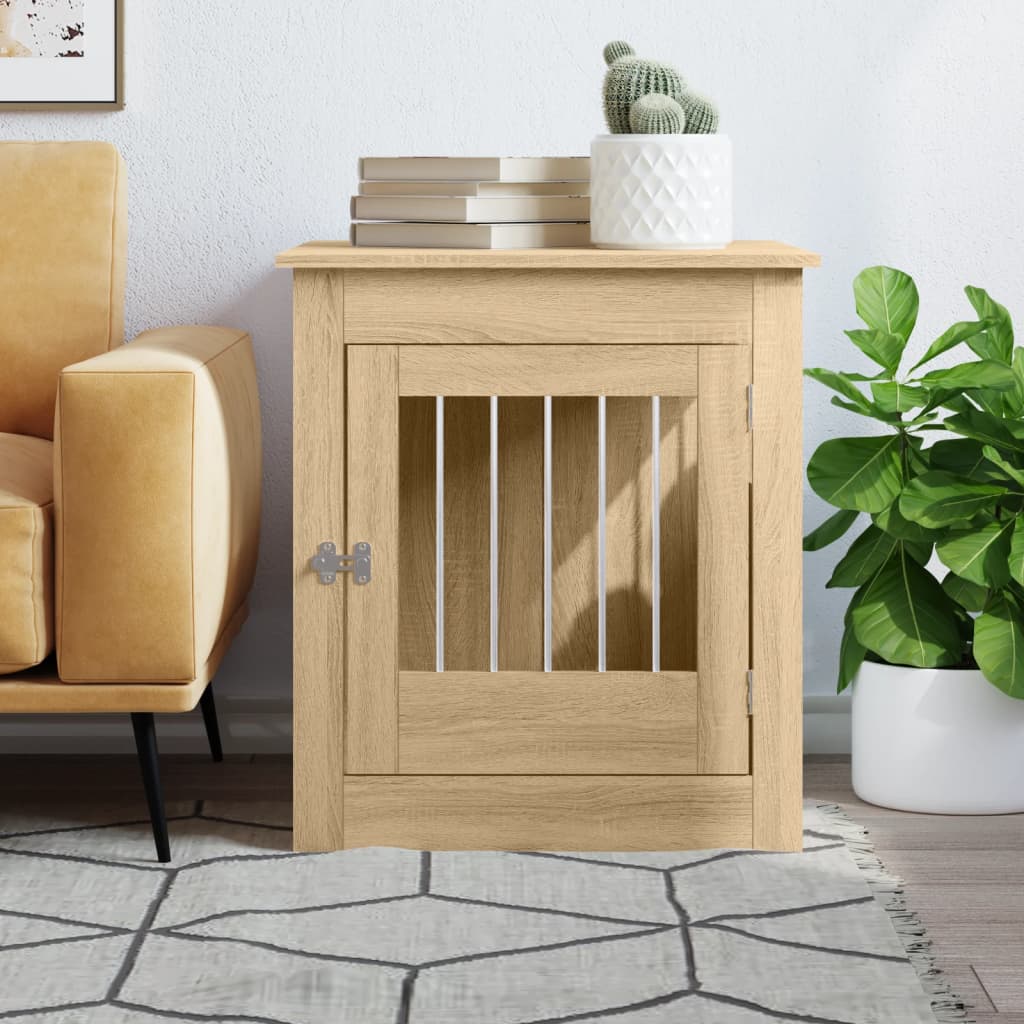 Hondenbench 64,5x80x71 cm bewerkt hout sonoma eikenkleurig is nu te koop bij PeponiXL, paradijselijk wonen!