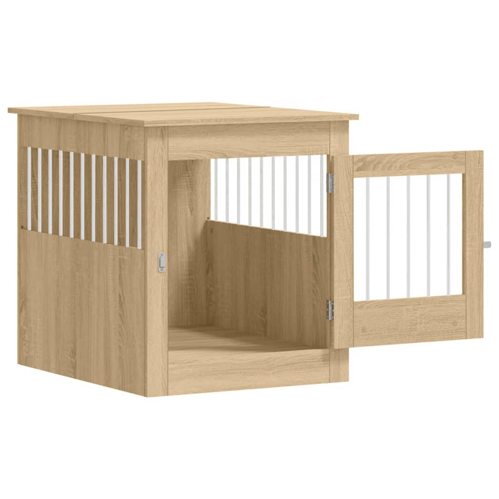 Hondenbench 64,5x80x71 cm bewerkt hout sonoma eikenkleurig is nu te koop bij PeponiXL, paradijselijk wonen!
