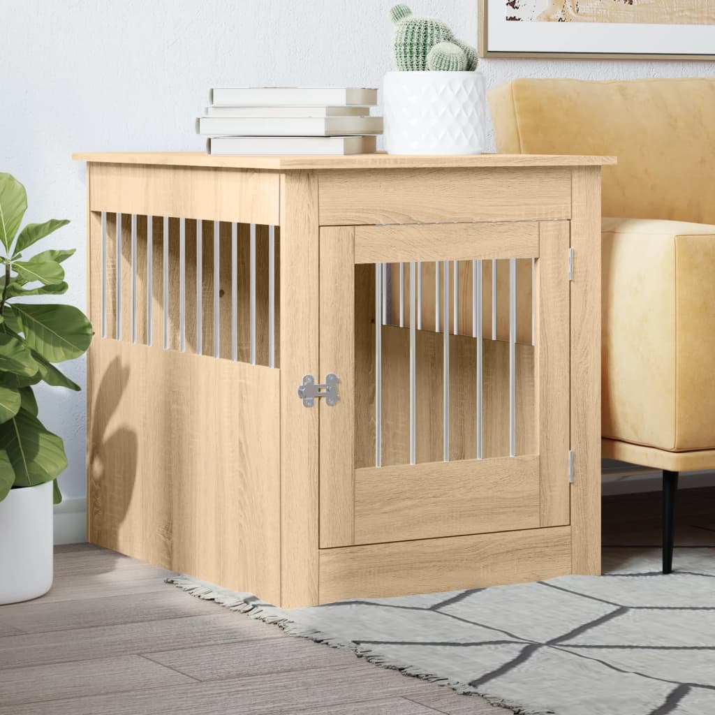 Hondenbench 64,5x80x71 cm bewerkt hout sonoma eikenkleurig is nu te koop bij PeponiXL, paradijselijk wonen!