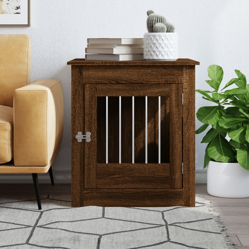 Hondenbench 64,5x80x71 cm bewerkt hout bruin eikenkleur is nu te koop bij PeponiXL, paradijselijk wonen!