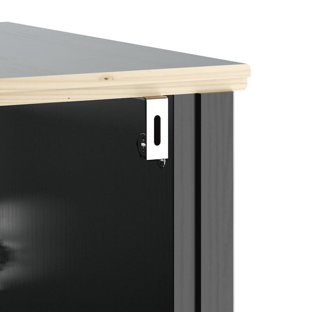 2-delige Badkamermeubelset BERG massief grenenhout zwart is nu te koop bij PeponiXL, paradijselijk wonen!