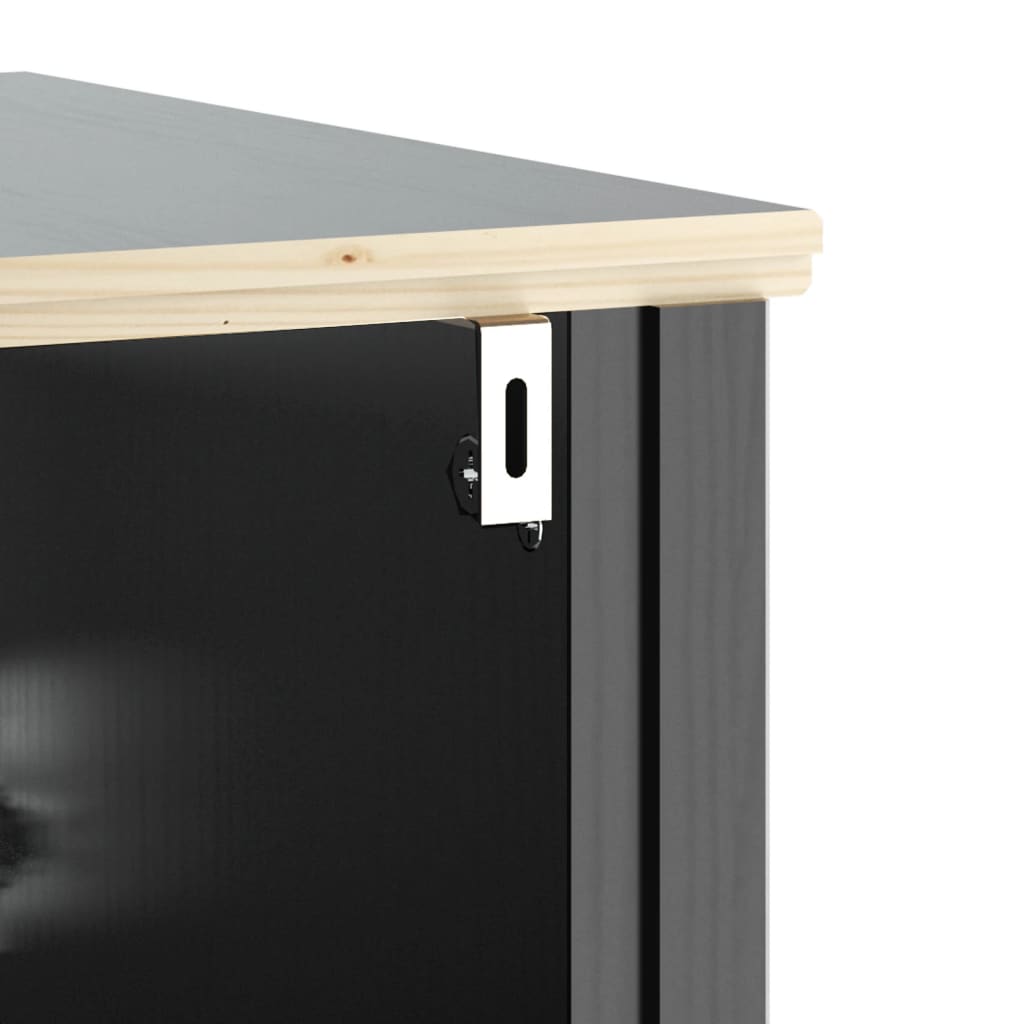 3-delige Badkamermeubelset BERG massief grenenhout zwart is nu te koop bij PeponiXL, paradijselijk wonen!