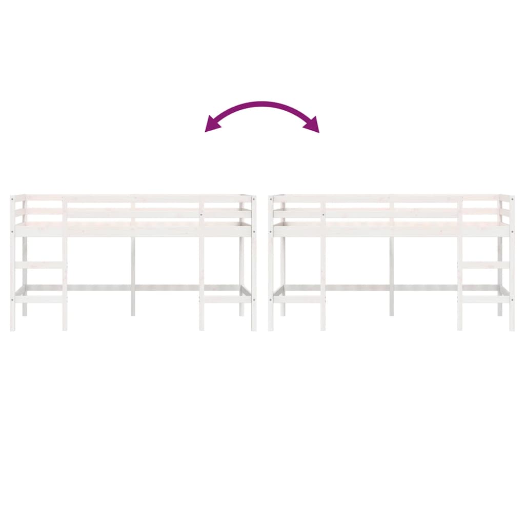 Kinderhoogslaper met ladder 90x190 cm massief grenenhout is nu te koop bij PeponiXL, paradijselijk wonen!