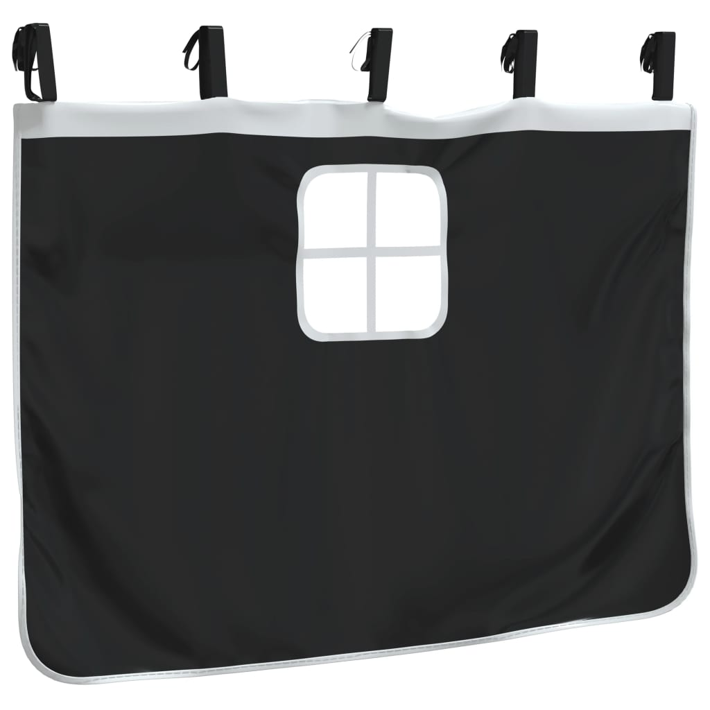 Gordijnen voor hoogslaper met tunnel polyester wit en zwart is nu te koop bij PeponiXL, paradijselijk wonen!