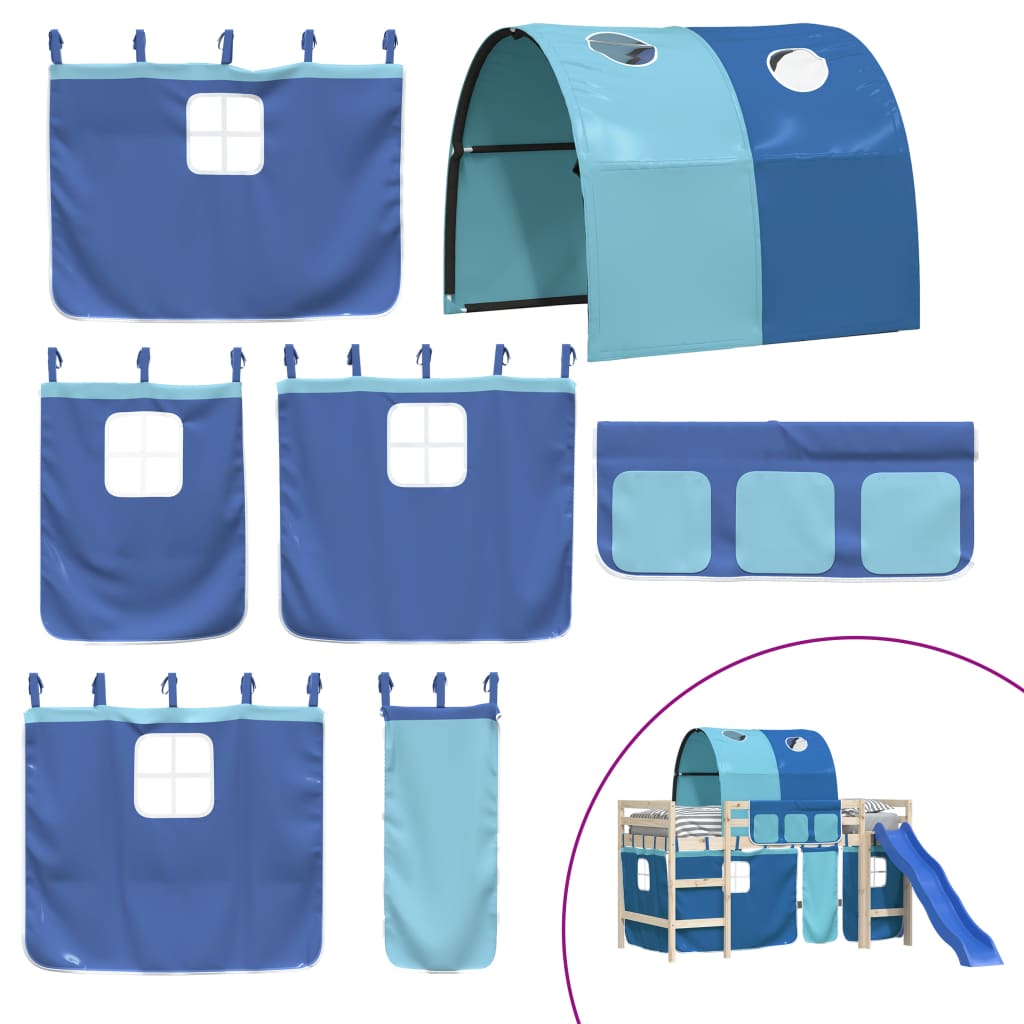 Gordijnen voor hoogslaper met tunnel polyester blauw is nu te koop bij PeponiXL, paradijselijk wonen!