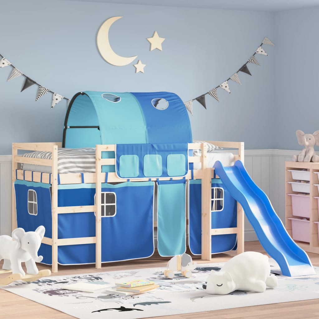 Gordijnen voor hoogslaper met tunnel polyester blauw is nu te koop bij PeponiXL, paradijselijk wonen!