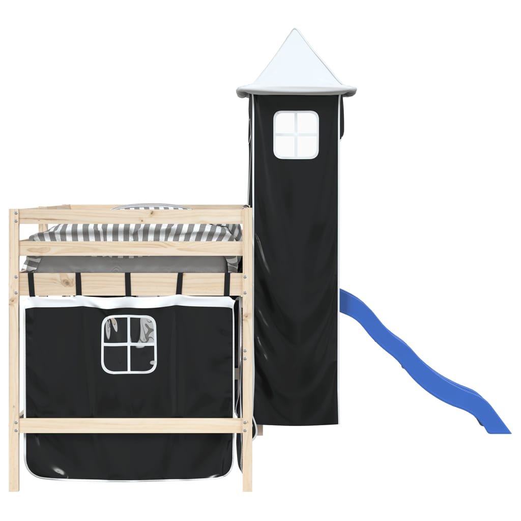 Gordijnen voor hoogslaper met toren polyester wit en zwart is nu te koop bij PeponiXL, paradijselijk wonen!