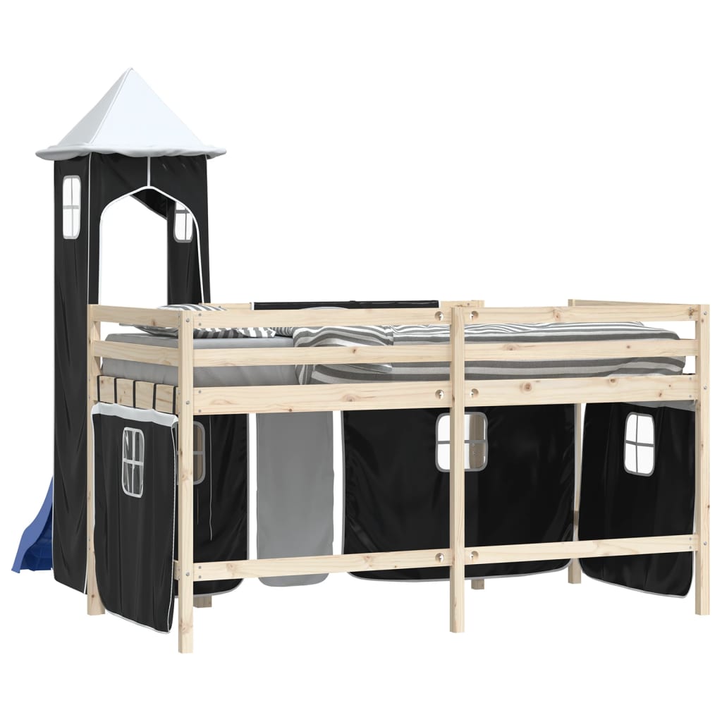 Gordijnen voor hoogslaper met toren polyester wit en zwart is nu te koop bij PeponiXL, paradijselijk wonen!