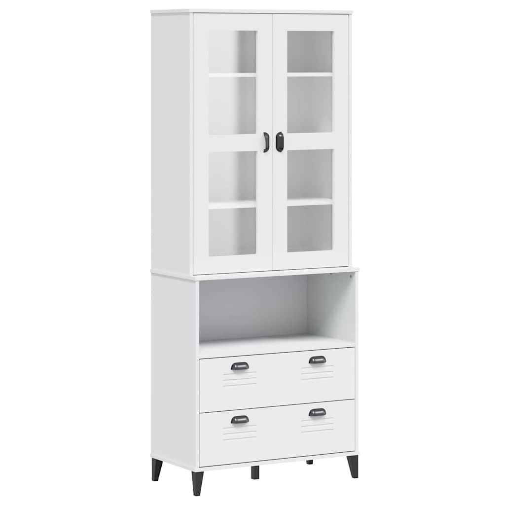 Hoge kast VIKEN 80x40x200 cm massief grenenhout wit is nu te koop bij PeponiXL, paradijselijk wonen!