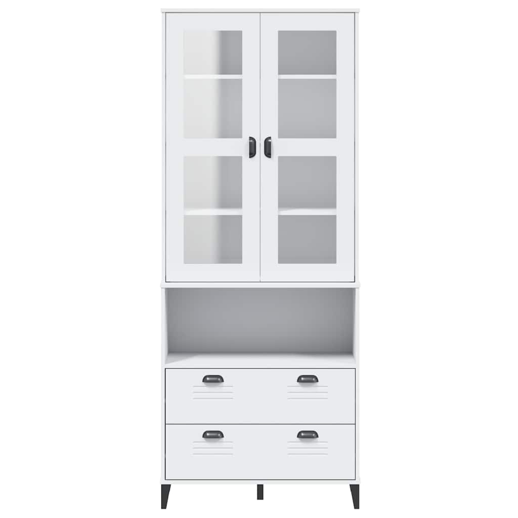 Hoge kast VIKEN 80x40x200 cm massief grenenhout wit is nu te koop bij PeponiXL, paradijselijk wonen!