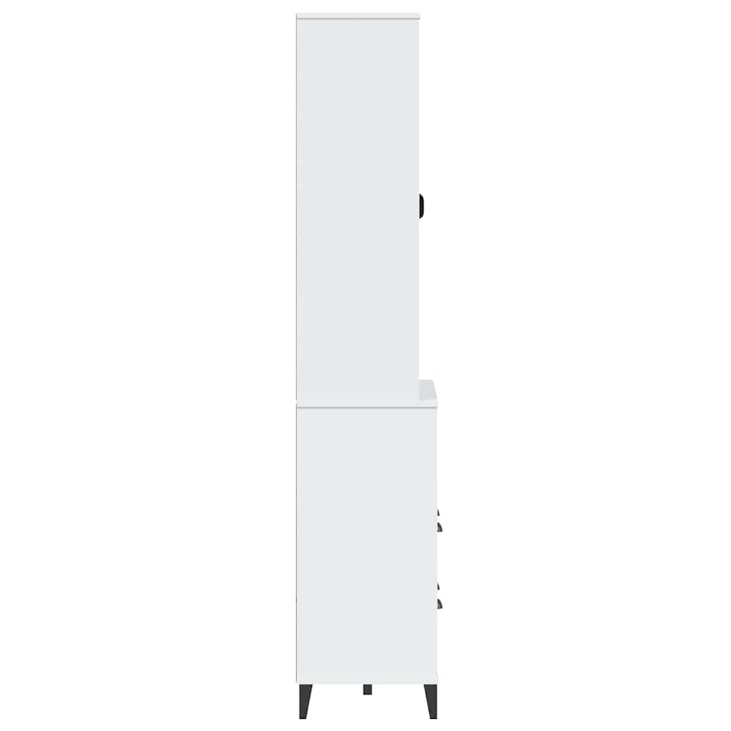 Hoge kast VIKEN 80x40x200 cm massief grenenhout wit is nu te koop bij PeponiXL, paradijselijk wonen!