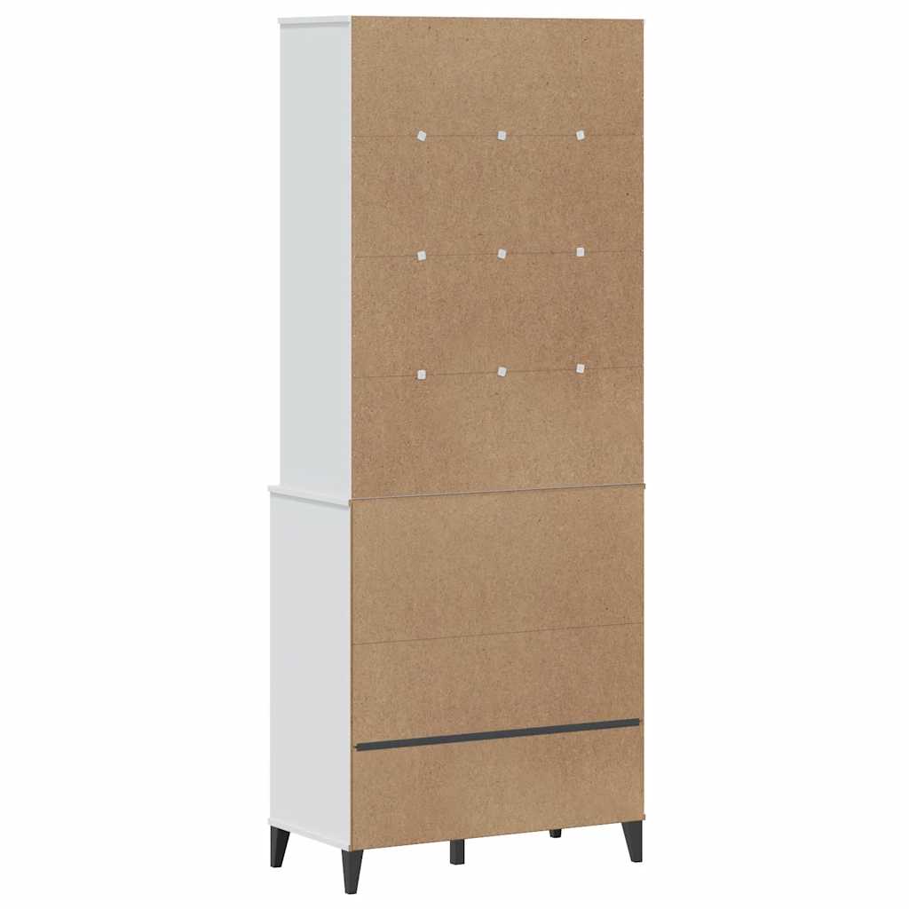 Hoge kast VIKEN 80x40x200 cm massief grenenhout wit is nu te koop bij PeponiXL, paradijselijk wonen!