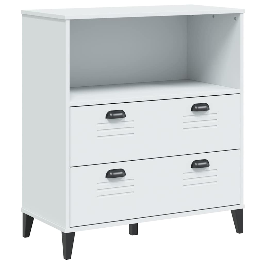 Hoge kast VIKEN 80x40x200 cm massief grenenhout wit is nu te koop bij PeponiXL, paradijselijk wonen!