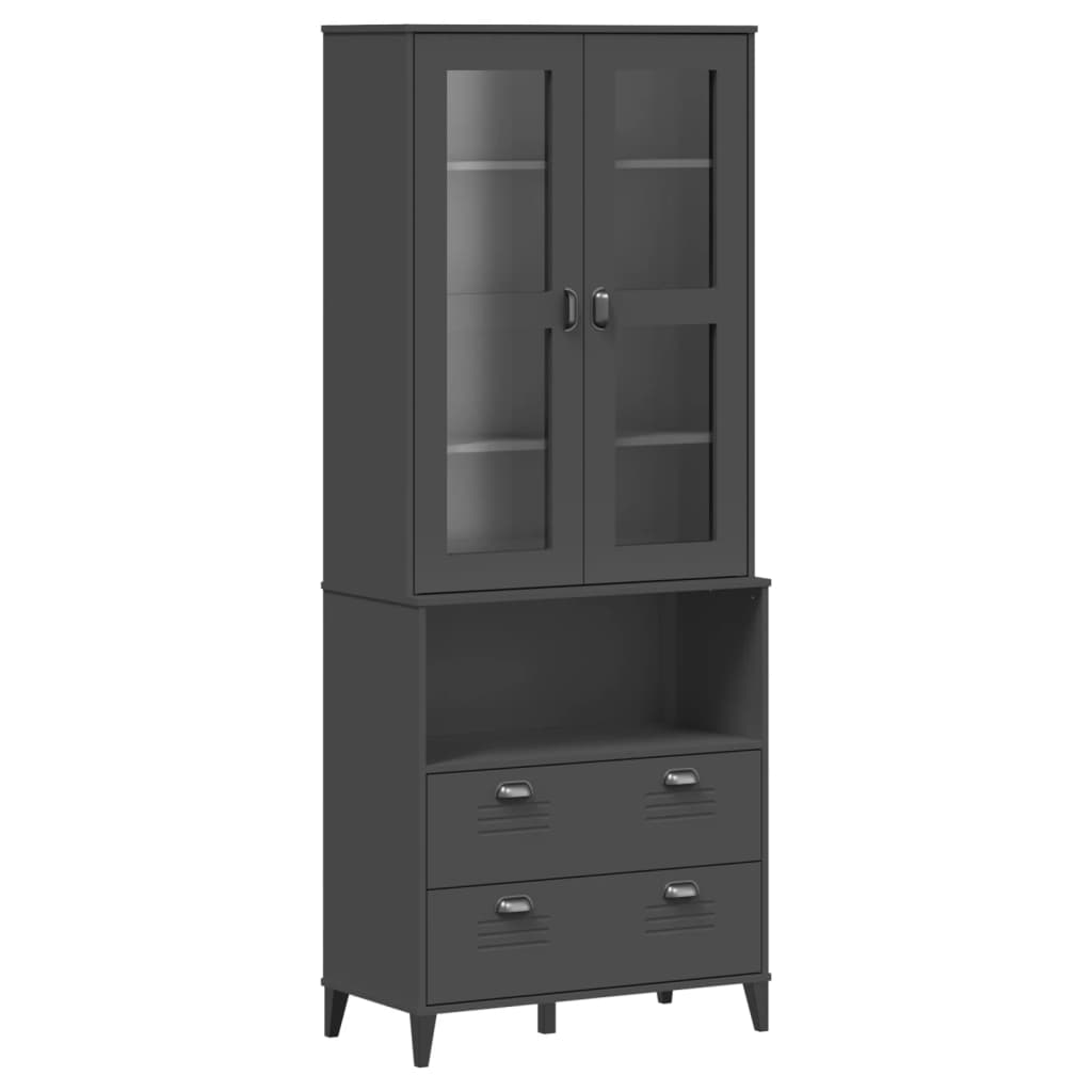 Hoge kast VIKEN 80x40x200 cm massief grenenhout antracietgrijs is nu te koop bij PeponiXL, paradijselijk wonen!