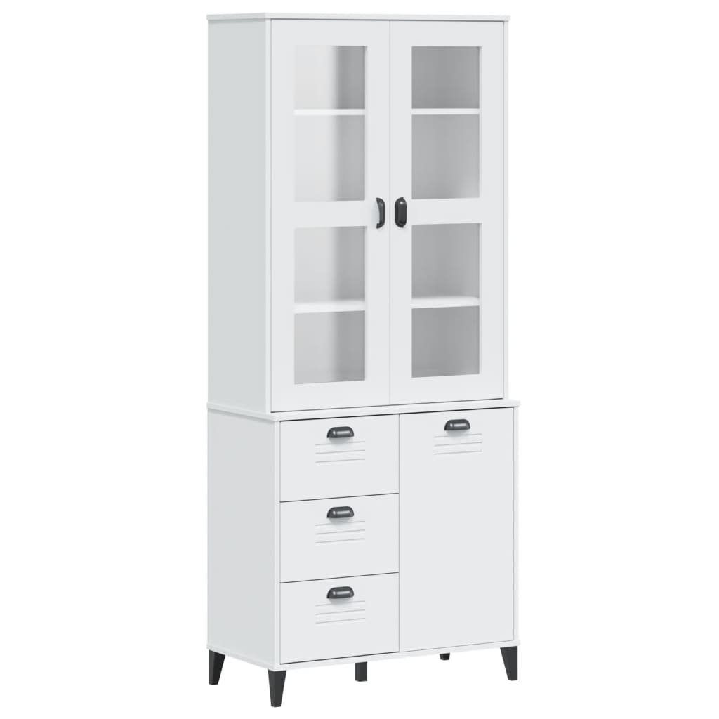 Hoge kast VIKEN 80x40x190 cm massief grenenhout wit is nu te koop bij PeponiXL, paradijselijk wonen!