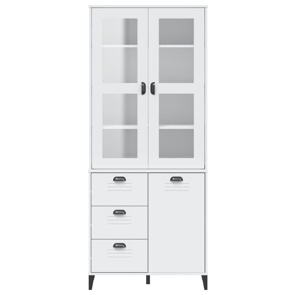 Hoge kast VIKEN 80x40x190 cm massief grenenhout wit is nu te koop bij PeponiXL, paradijselijk wonen!