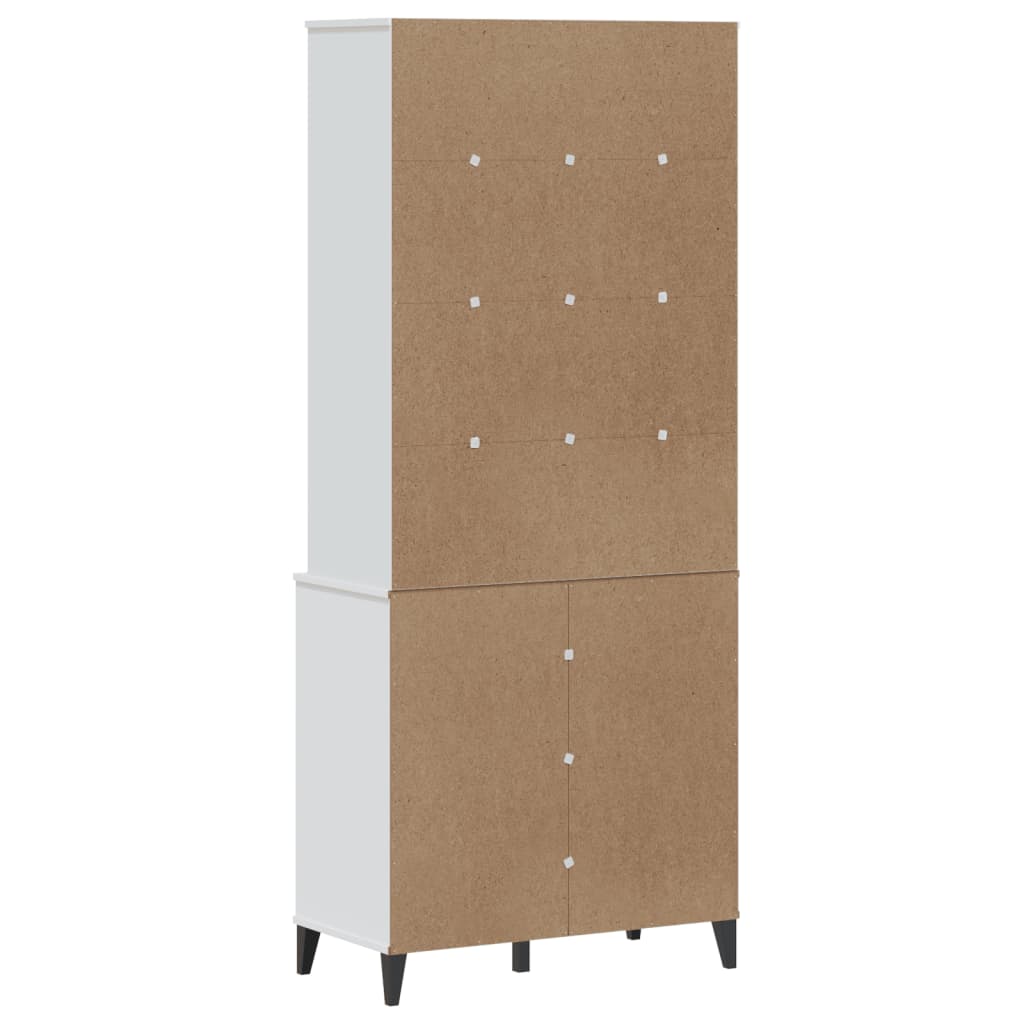 Hoge kast VIKEN 80x40x190 cm massief grenenhout wit is nu te koop bij PeponiXL, paradijselijk wonen!