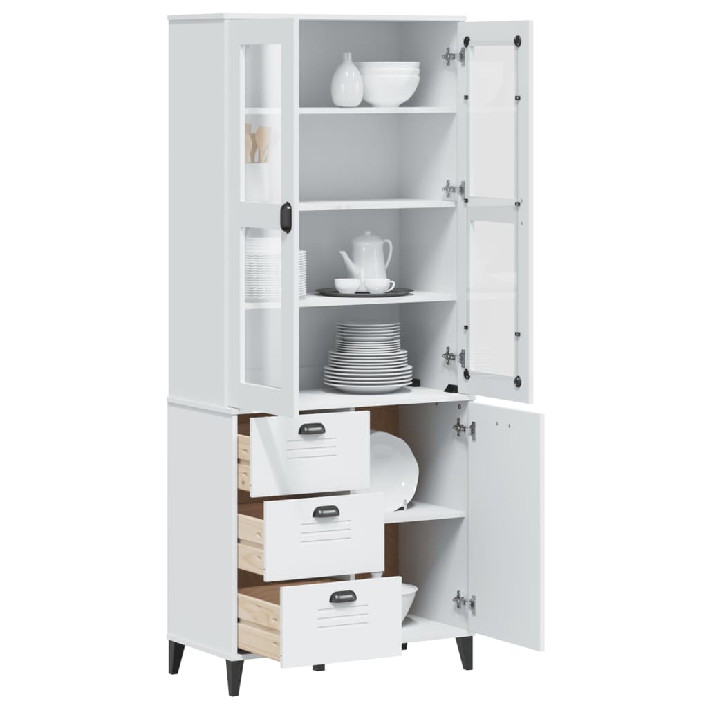Hoge kast VIKEN 80x40x190 cm massief grenenhout wit is nu te koop bij PeponiXL, paradijselijk wonen!