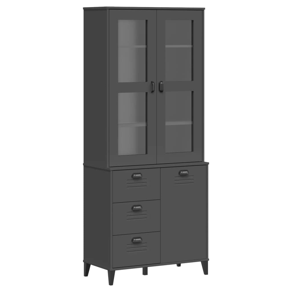 Hoge kast VIKEN 80x40x190 cm massief grenenhout antracietgrijs is nu te koop bij PeponiXL, paradijselijk wonen!