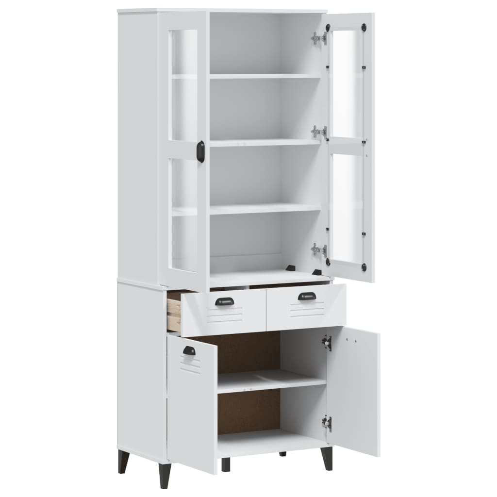 Hoge kast VIKEN 80x40x190 cm massief grenenhout wit is nu te koop bij PeponiXL, paradijselijk wonen!