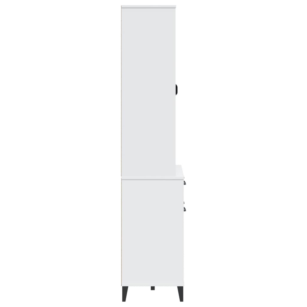 Hoge kast VIKEN 80x40x190 cm massief grenenhout wit is nu te koop bij PeponiXL, paradijselijk wonen!