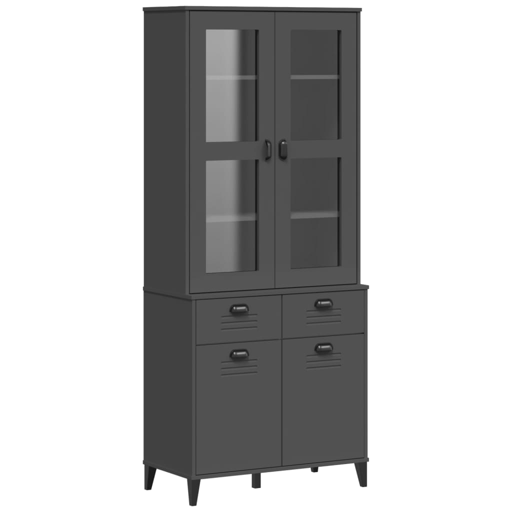 Hoge kast VIKEN 80x40x190 cm massief grenenhout antracietgrijs is nu te koop bij PeponiXL, paradijselijk wonen!