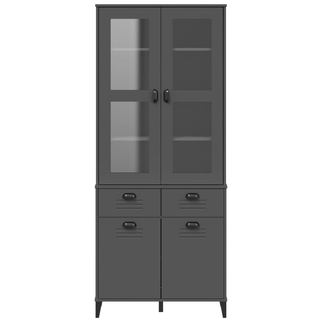 Hoge kast VIKEN 80x40x190 cm massief grenenhout antracietgrijs is nu te koop bij PeponiXL, paradijselijk wonen!